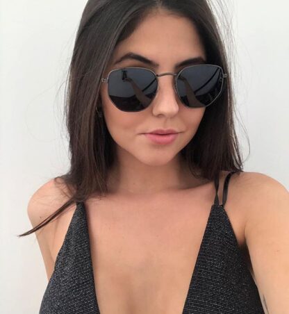 Men Sunglases Hexagon Sun glasses NEW Women Metal Frame Fishing Glasses Gold tea Eyewear lentes de sol hombre okulary UV400 - Image 2
