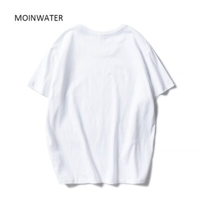 MOINWATER New Women Black White Tshirts Lady Solid Cotton Tees Short Sleeve T shirts Female Summer Tops for Woman  MT1901 - Image 3