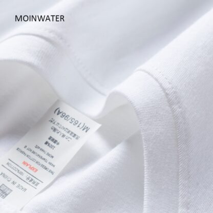 MOINWATER New Women Black White Tshirts Lady Solid Cotton Tees Short Sleeve T shirts Female Summer Tops for Woman  MT1901 - Image 5