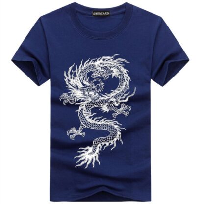 SWENEARO Men's T-Shirts Dragon cartoon printing cotton short-sleeved t shirt men Casual O-Neck brand Tee Shirt men plus size 5XL - Image 6