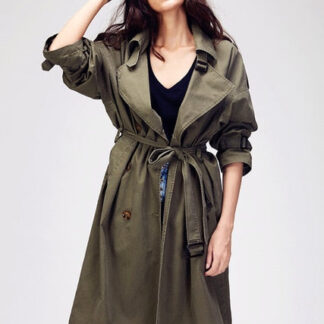 JAZZEVAR 2019 Autumn New Women's Casual trench coat oversize Double Breasted Vintage Washed Outwear Loose Clothing
